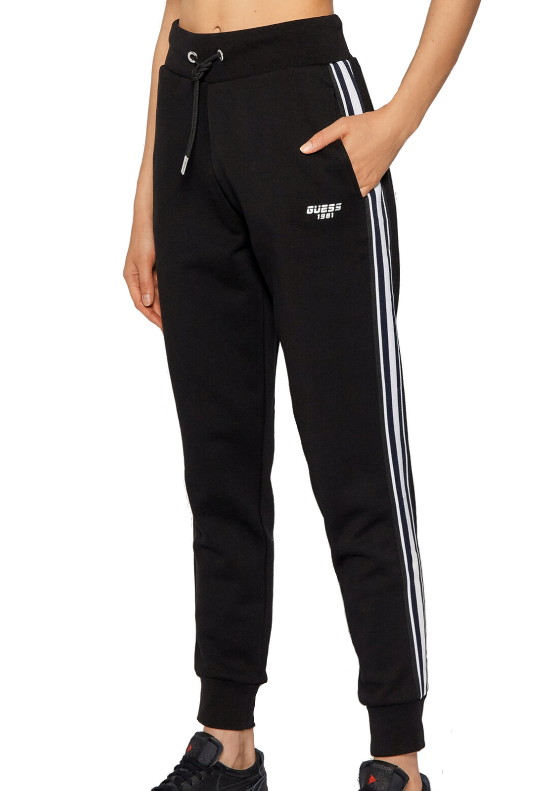 PANTALONI Nero/bianco Guess