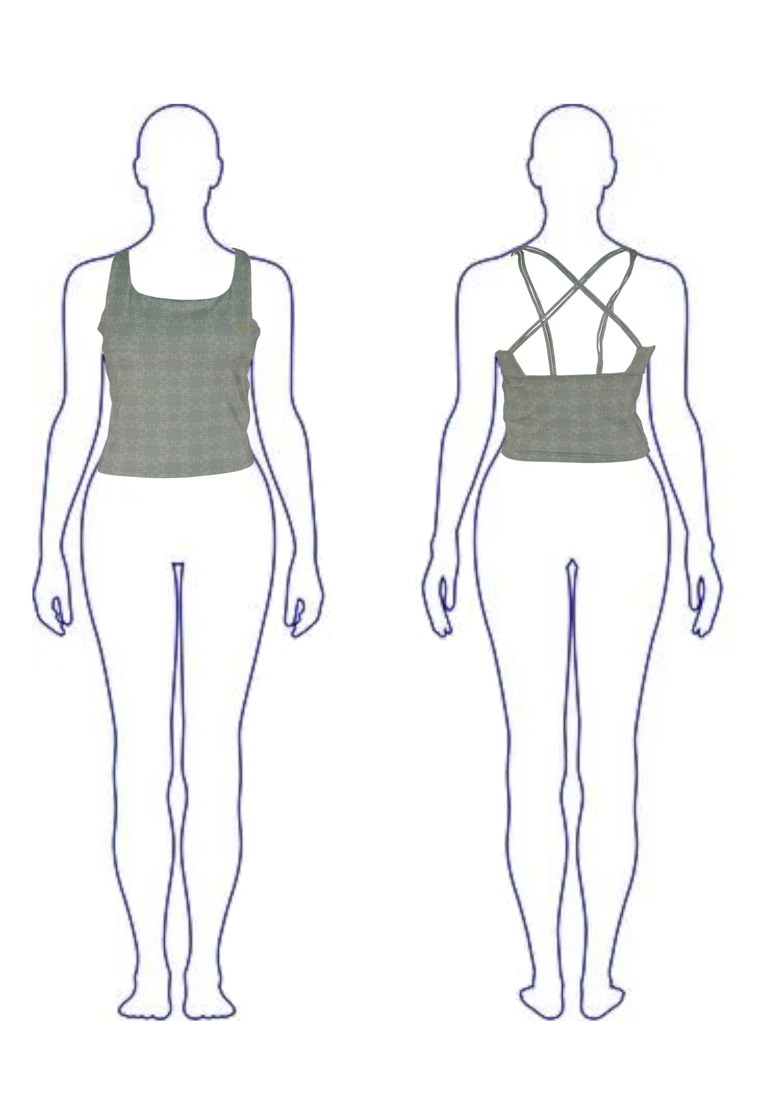 TOP PALESTRA Verde Acqua Guess