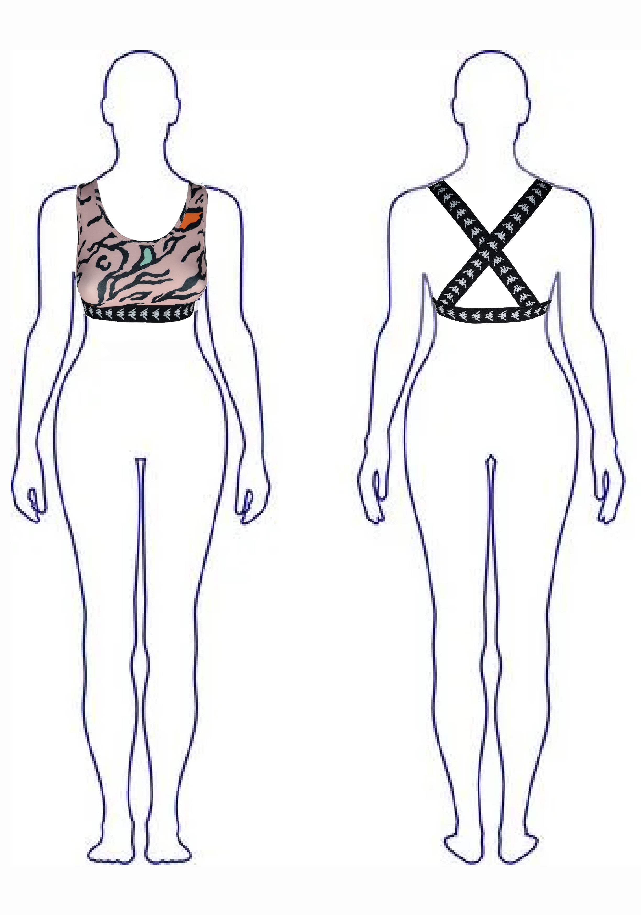 TOP PALESTRA Nero/rosa Kappa