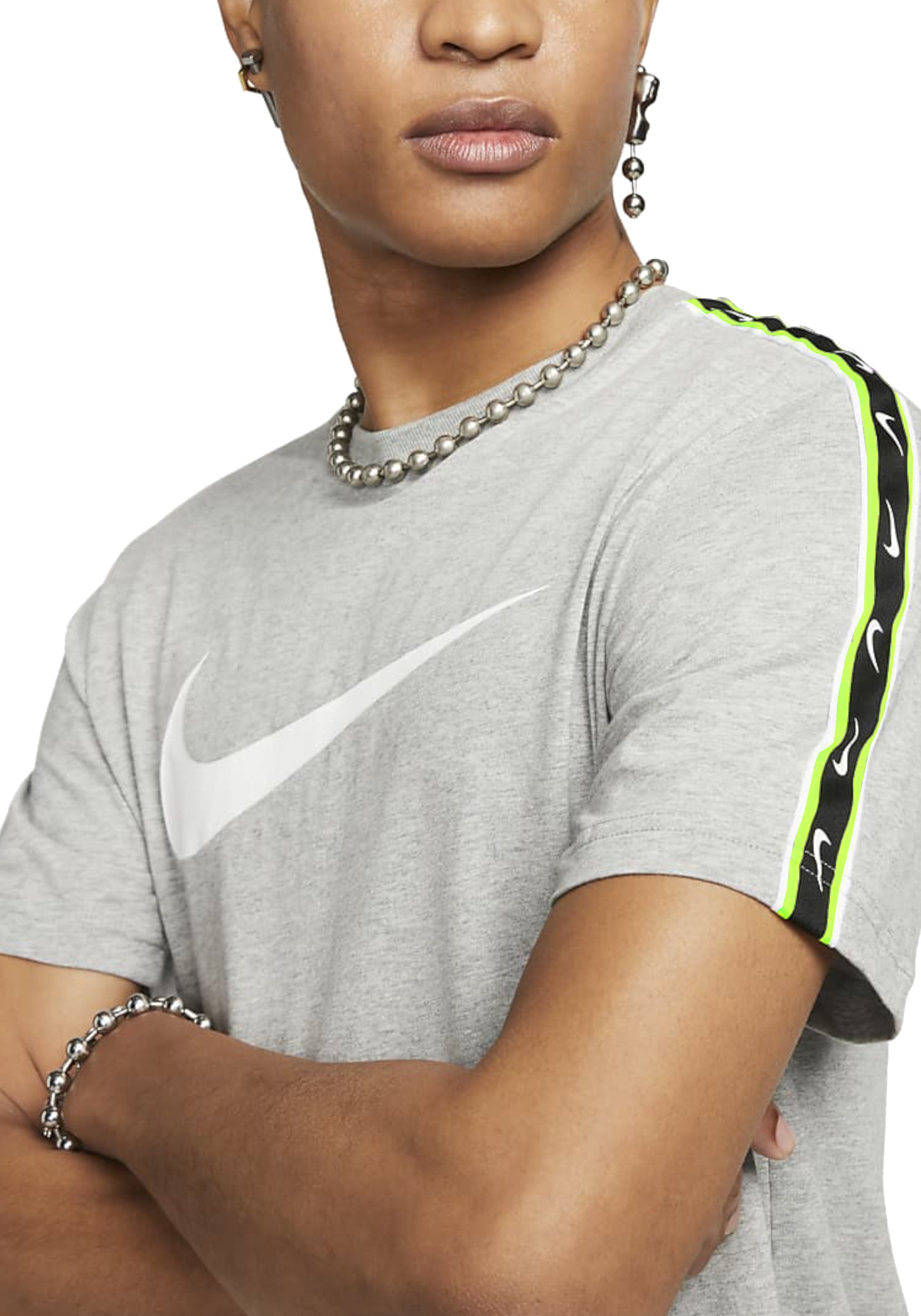 T-SHIRT E CANOTTE Grigio/verde Nike