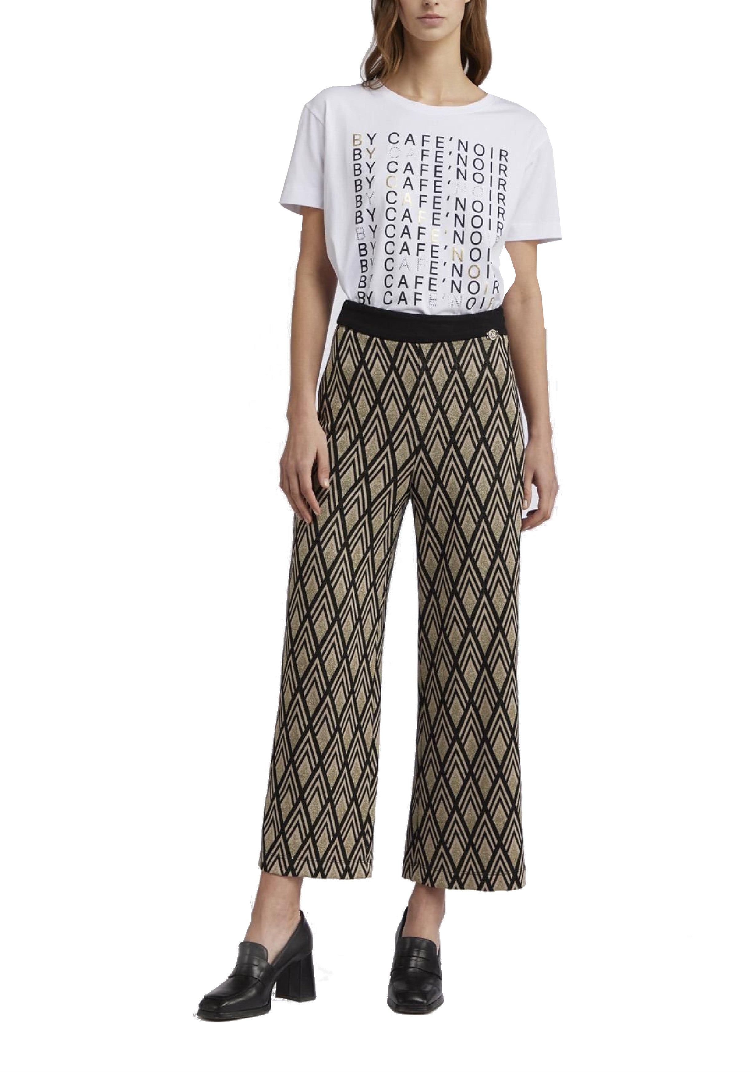 PANTALONI Nero/oro Cafenoir