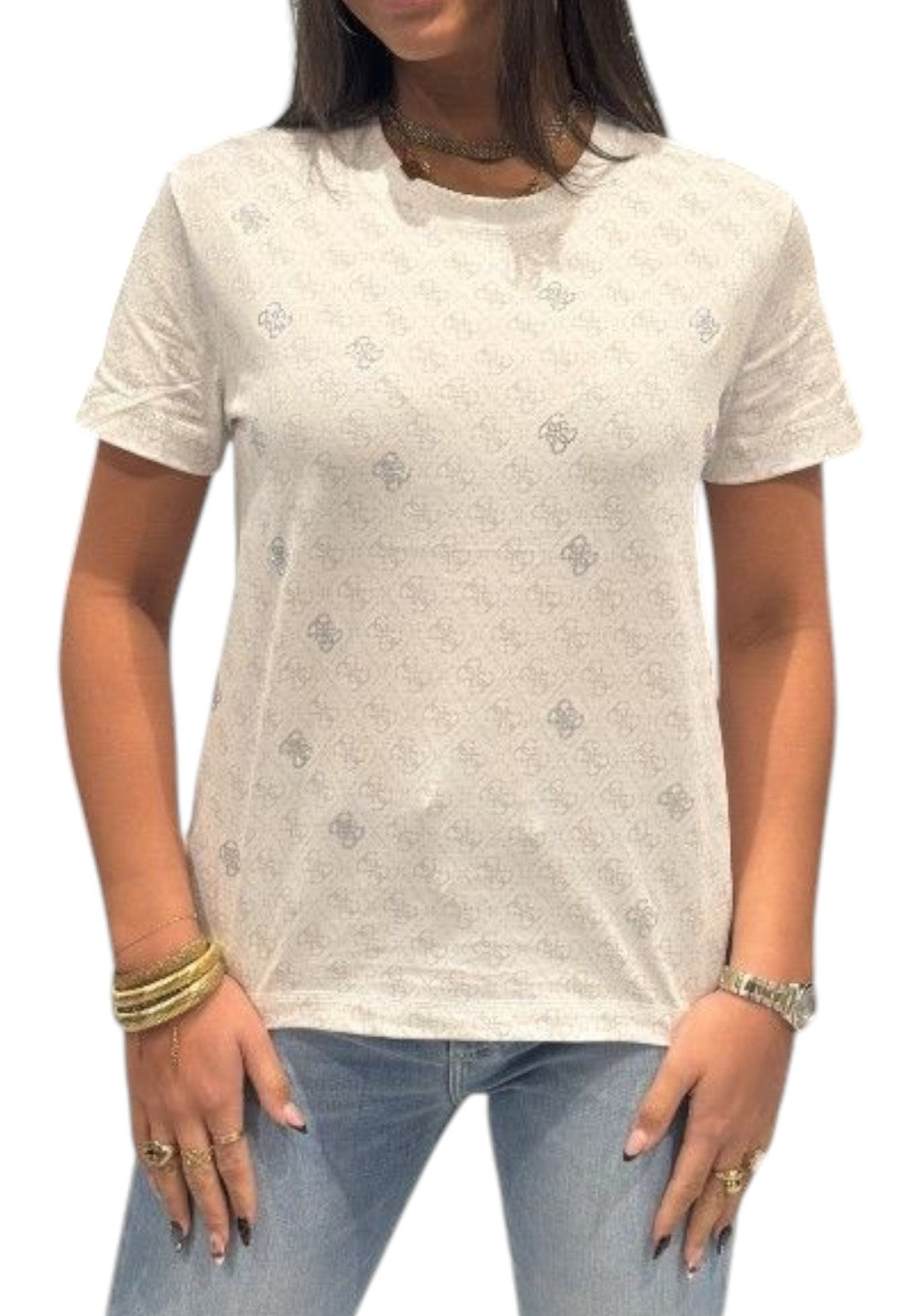 T-SHIRT E CANOTTE Bianco/argento Guess