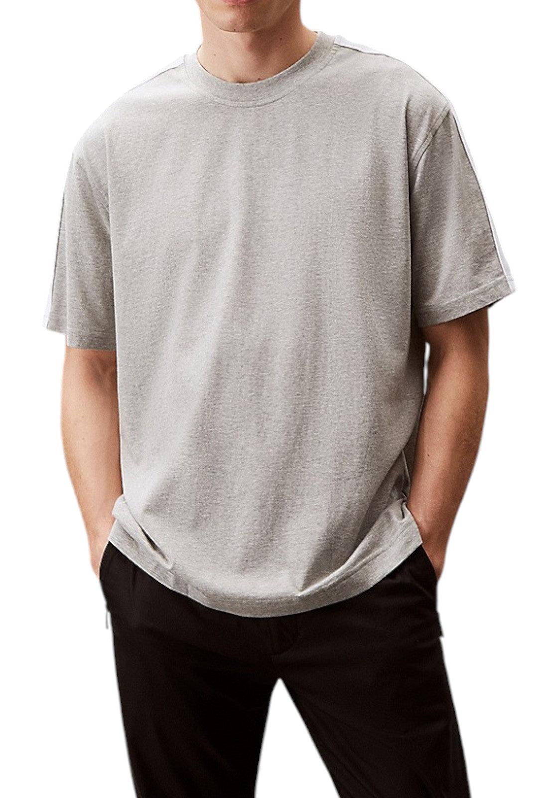 T-SHIRT E CANOTTE Grigio Melange Calvin Klein