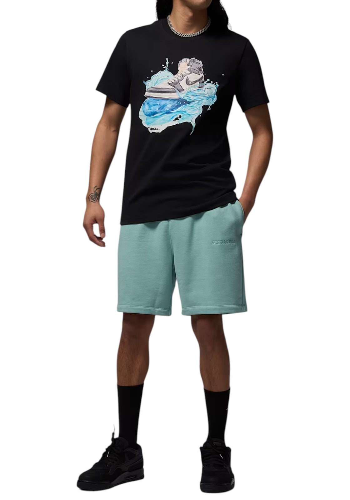 T-SHIRT E CANOTTE Nero/celeste Nike