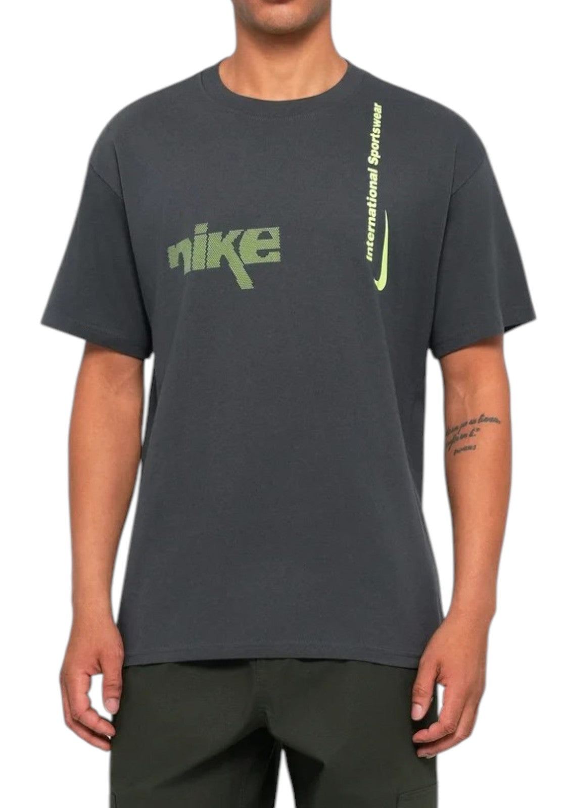 T-SHIRT E CANOTTE Grigio/verde Nike