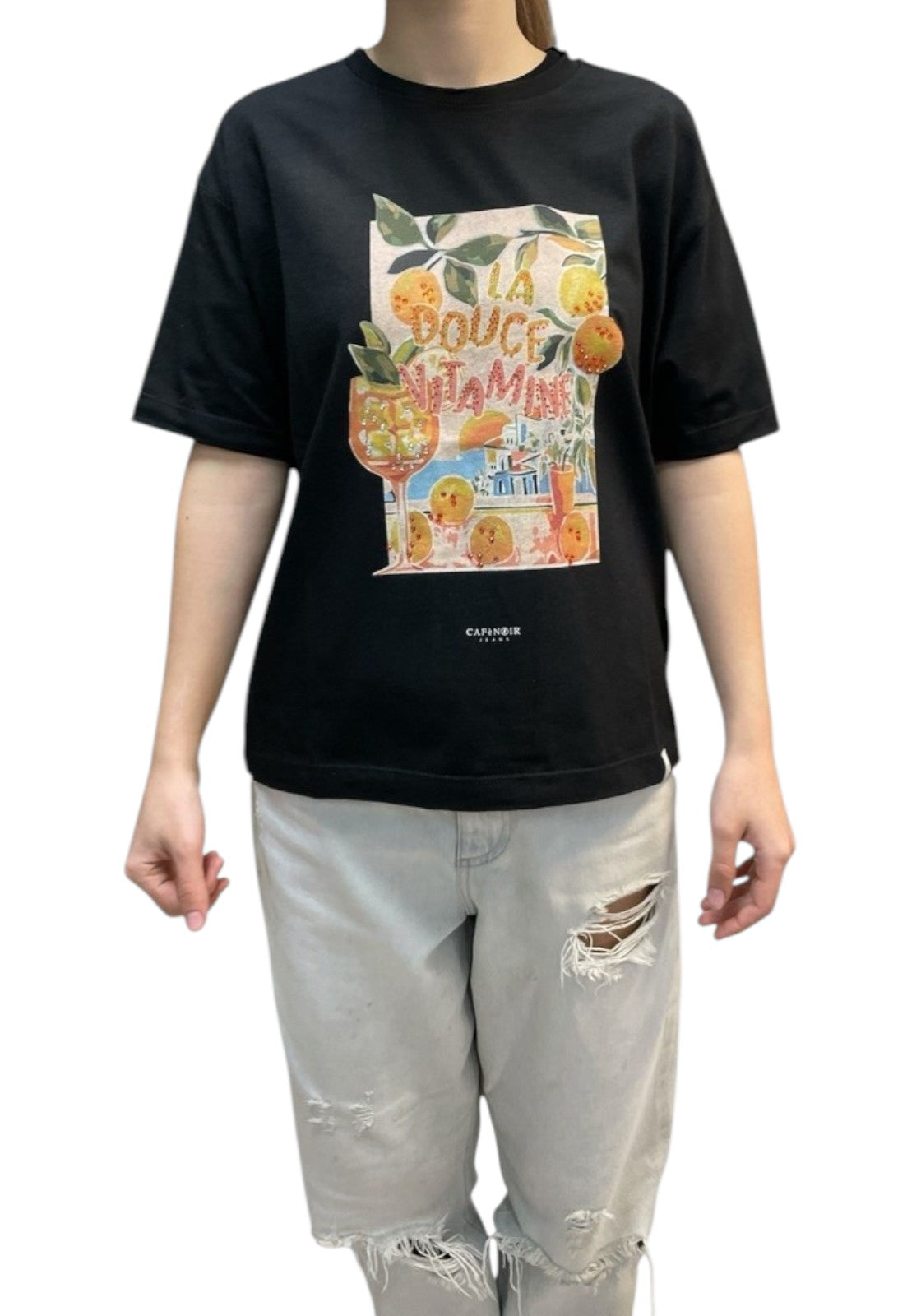 T-SHIRT E CANOTTE Nero/arancio Cafenoir