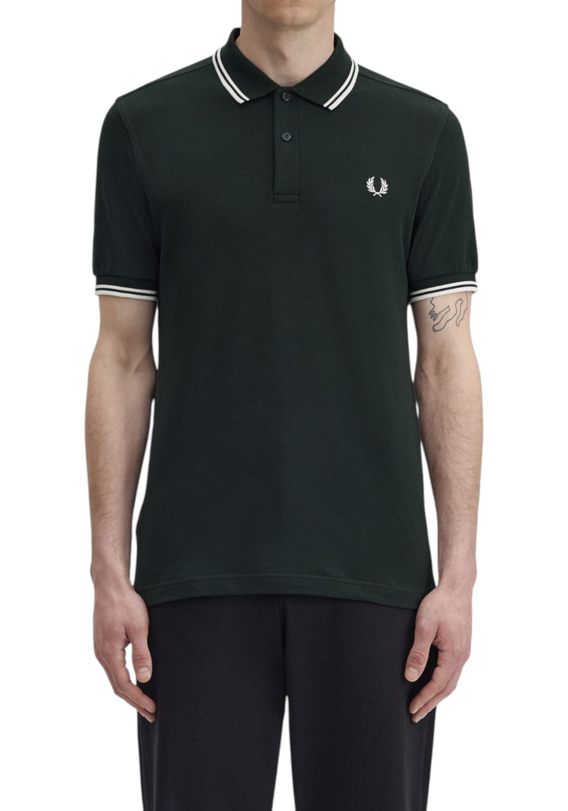 MAGLIONI E POLO Verde/bianco Fred Perry