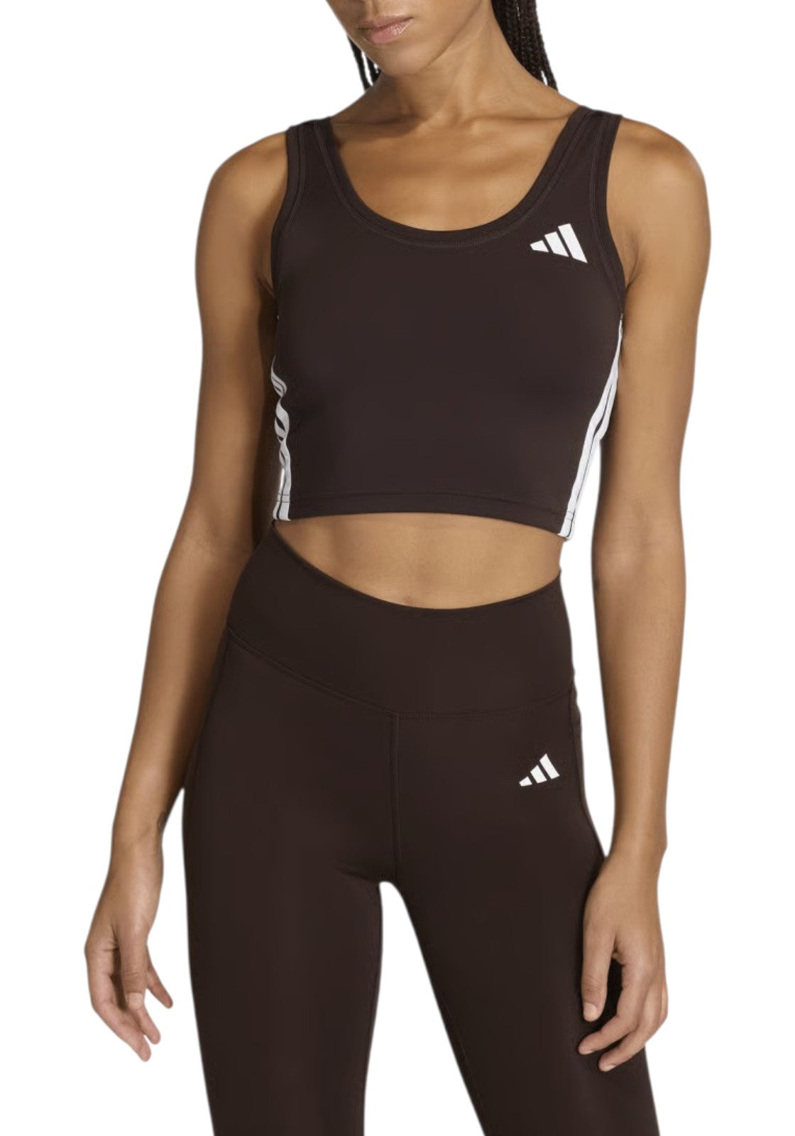 TOP PALESTRA Marrone/bianco Adidas
