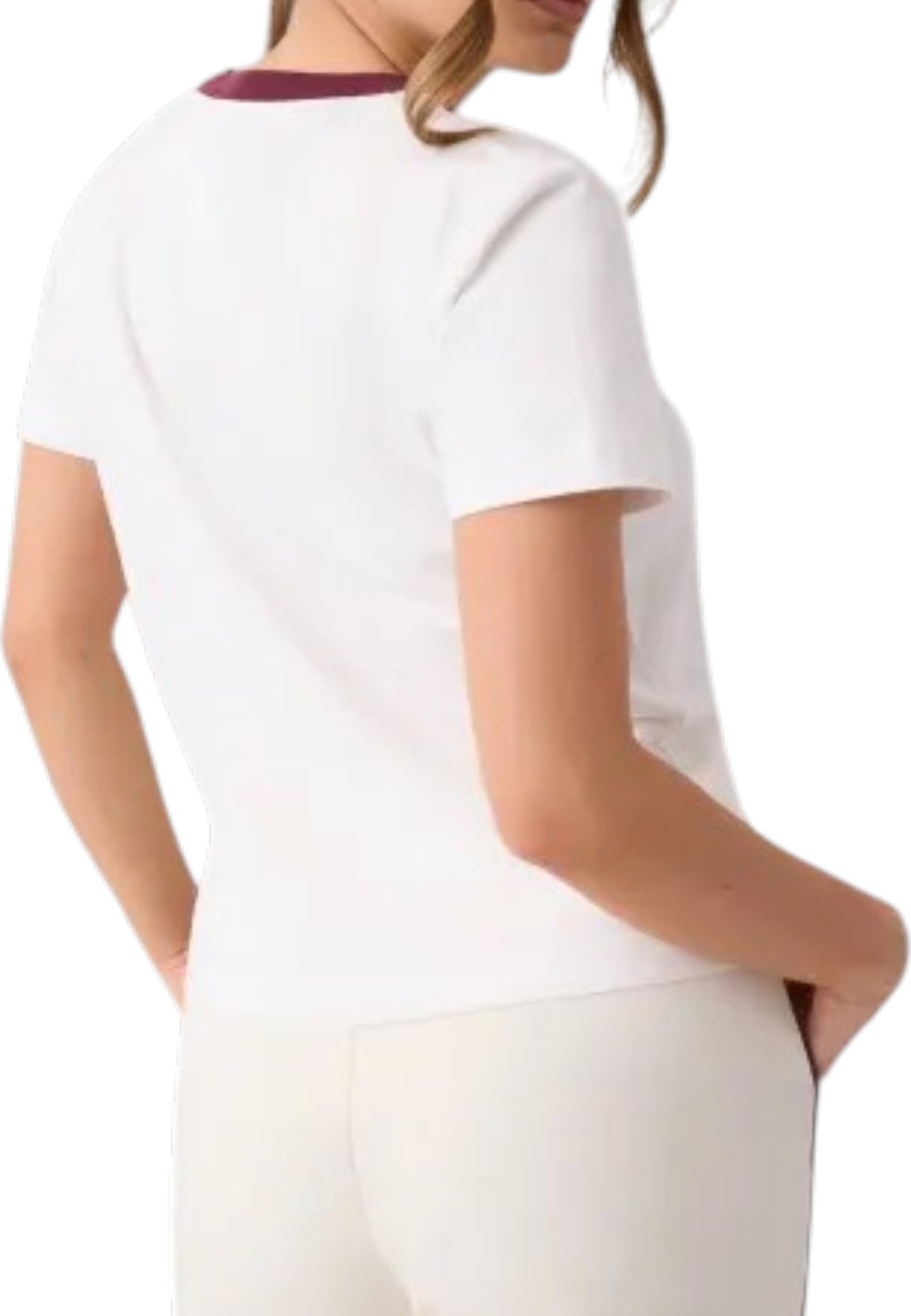 T-SHIRT E CANOTTE Panna/bordeaux Guess