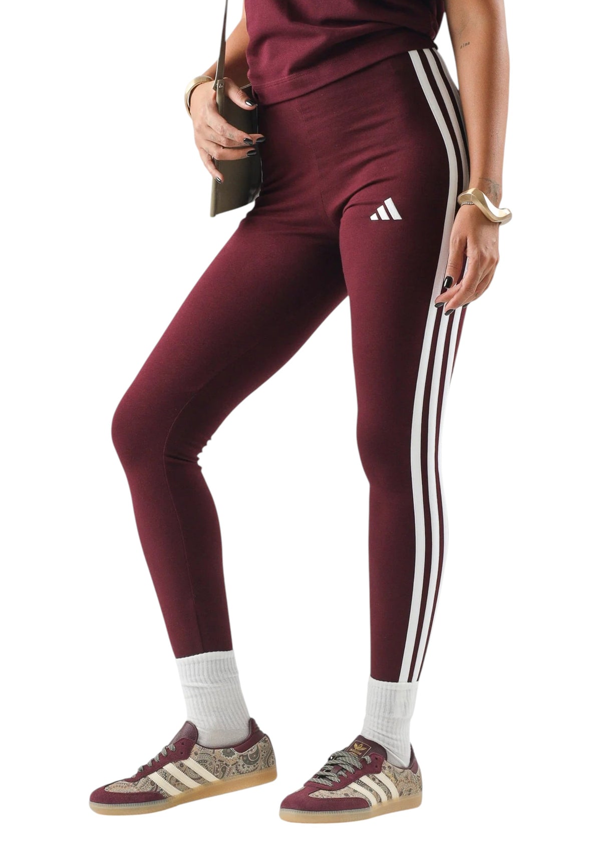 PANTALONI Bordeaux/bianco Adidas