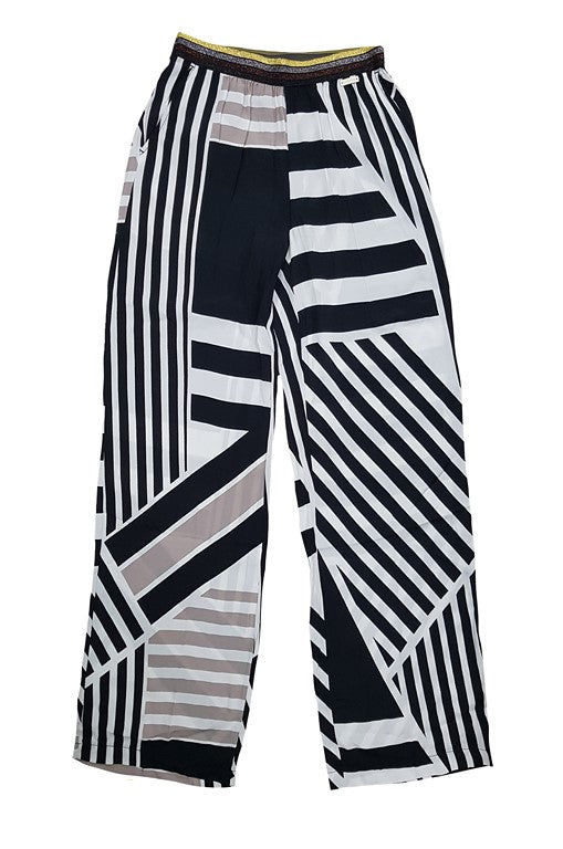 PANTALONI Nero/bianco Cafenoir