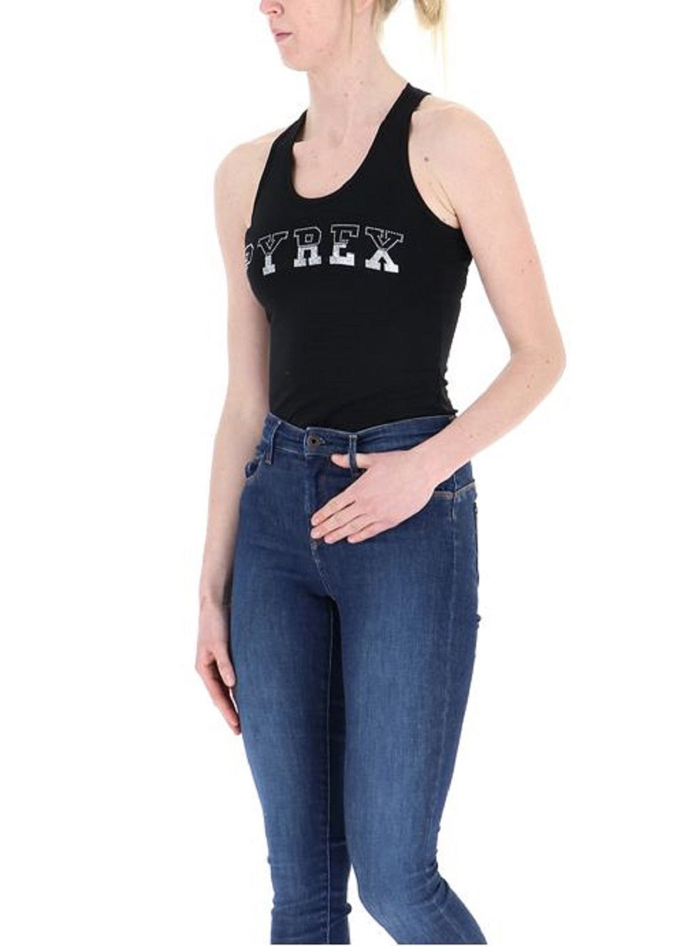 TOP PALESTRA Nero/argento Pyrex