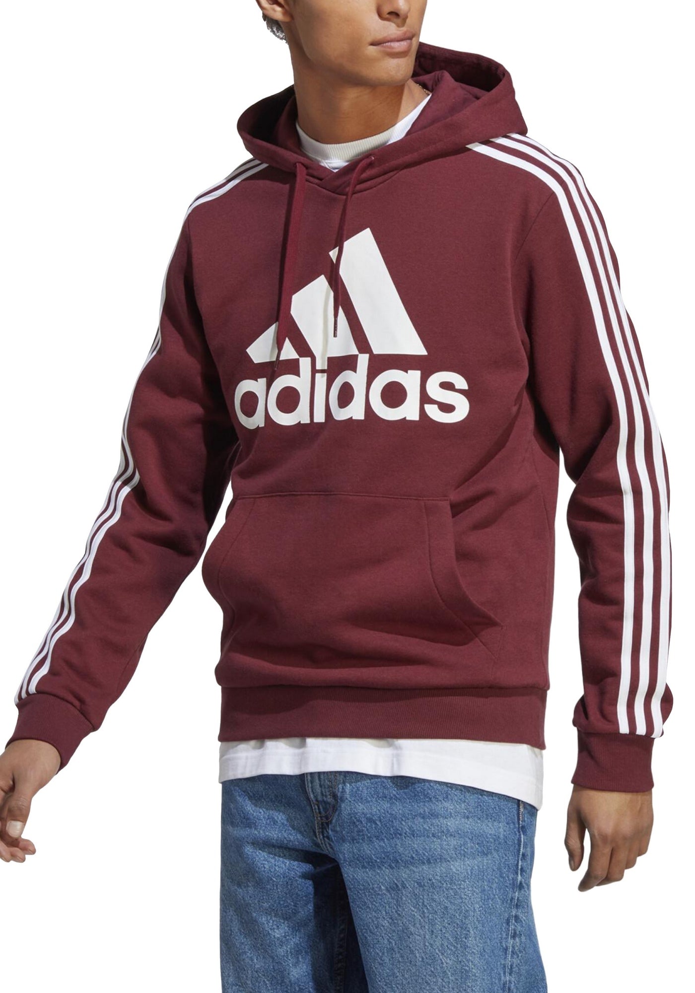 Felpe con zip di cotone oversize con cappuccio bordeaux da Felpe con zip di cotone oversize con cappuccio bordeaux da