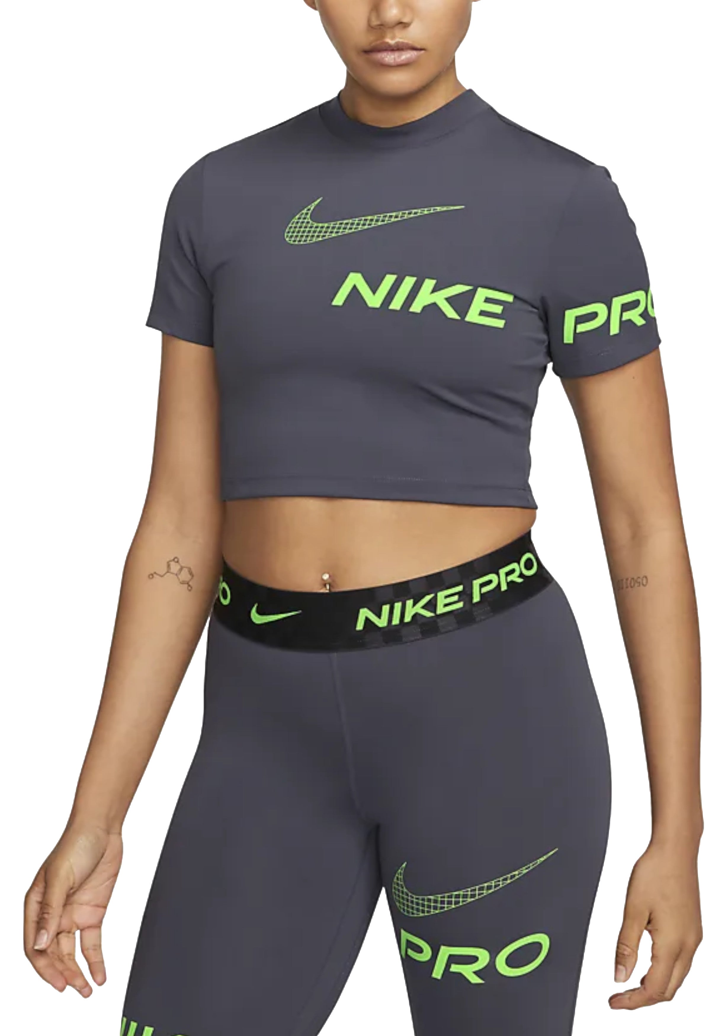 T-SHIRT E CANOTTE Grigio/verde Nike