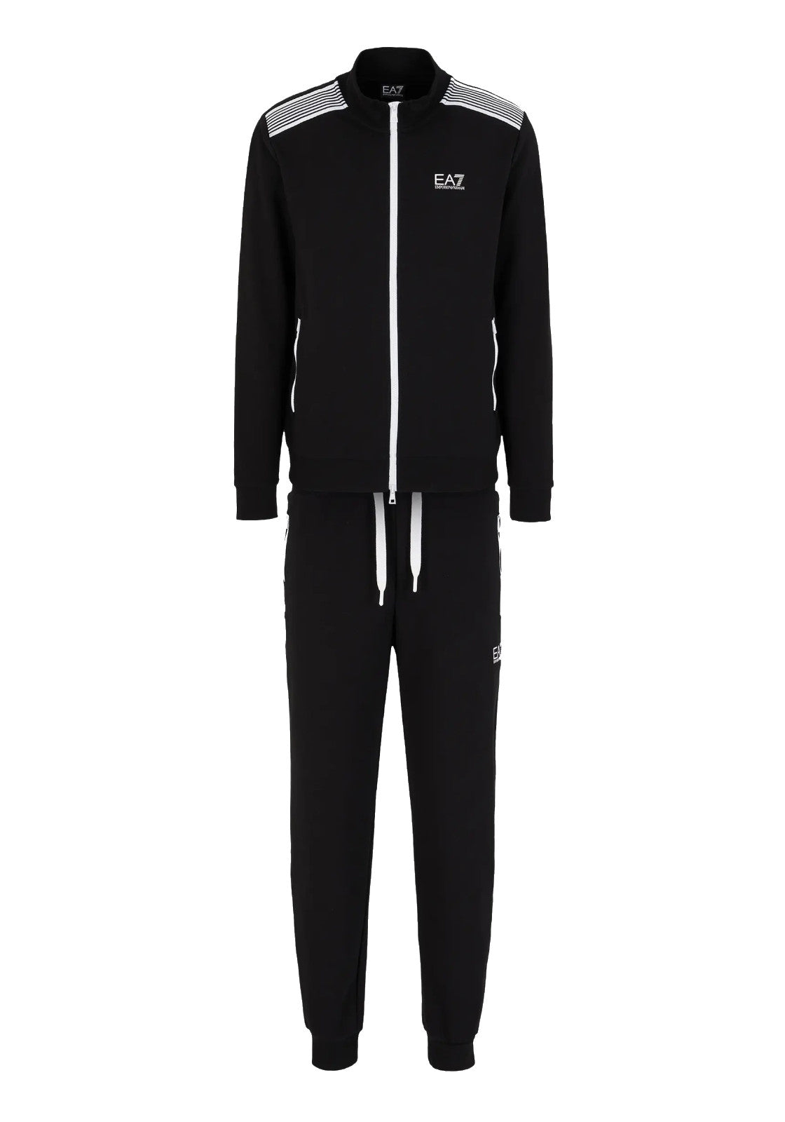 TUTA SPORTIVA UOMO EA7 EMPORIO ARMANI PANTALONE FELPA NERO (6DPV54