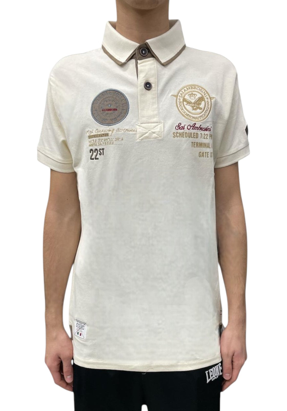 POLO COLOR CREMA UOMO AERONAUTICA ITALIANA ARE5PL010387