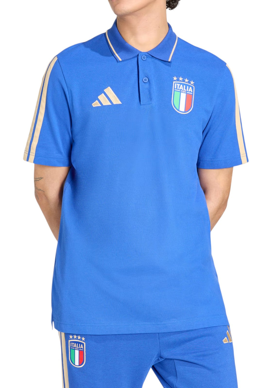 MAGLIONI E POLO Azzurro/oro Adidas