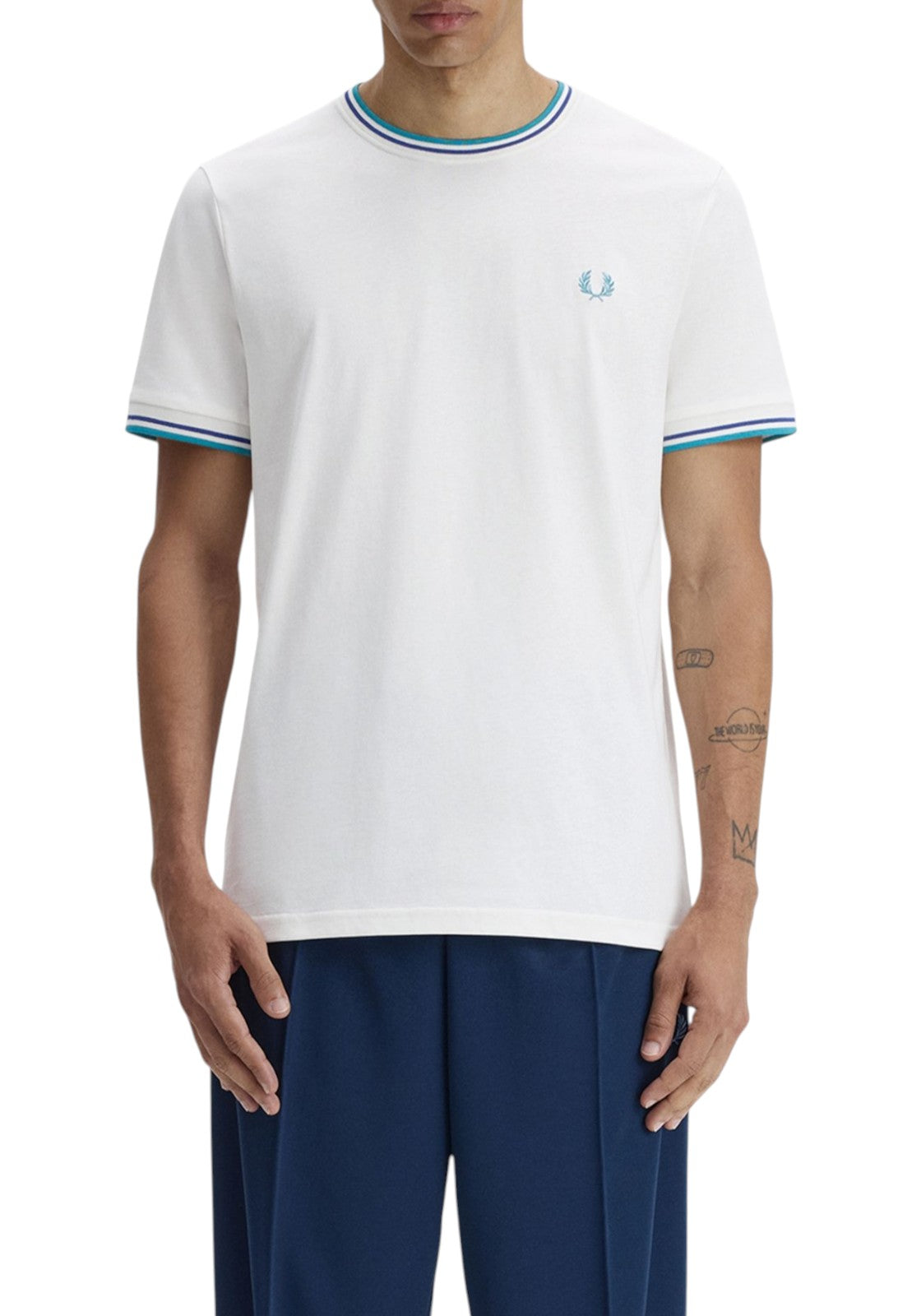 T-SHIRT E CANOTTE Bianco/verde Fred Perry