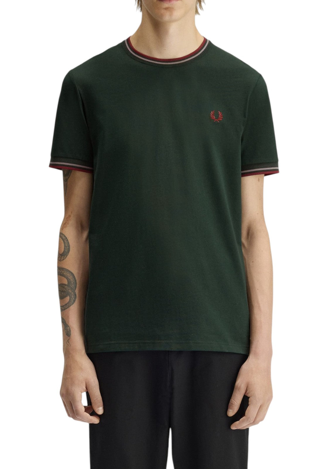 T-SHIRT E CANOTTE Verde/bordeaux Fred Perry