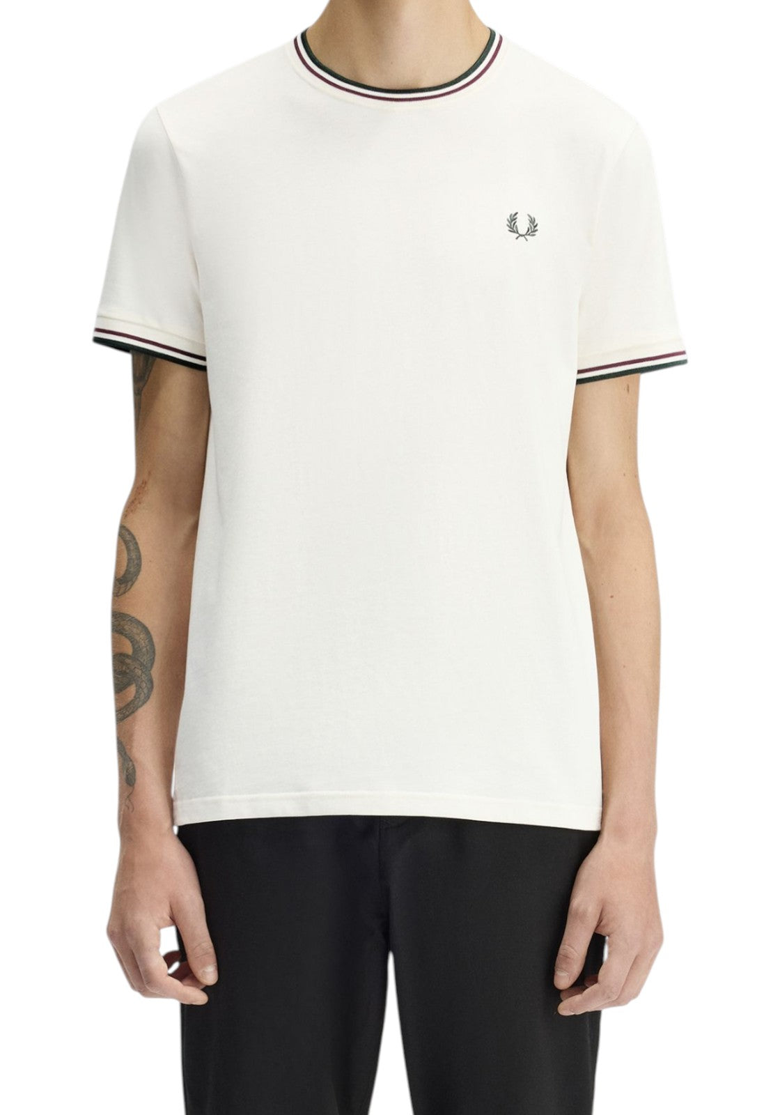 T-SHIRT E CANOTTE Panna/verde Fred Perry