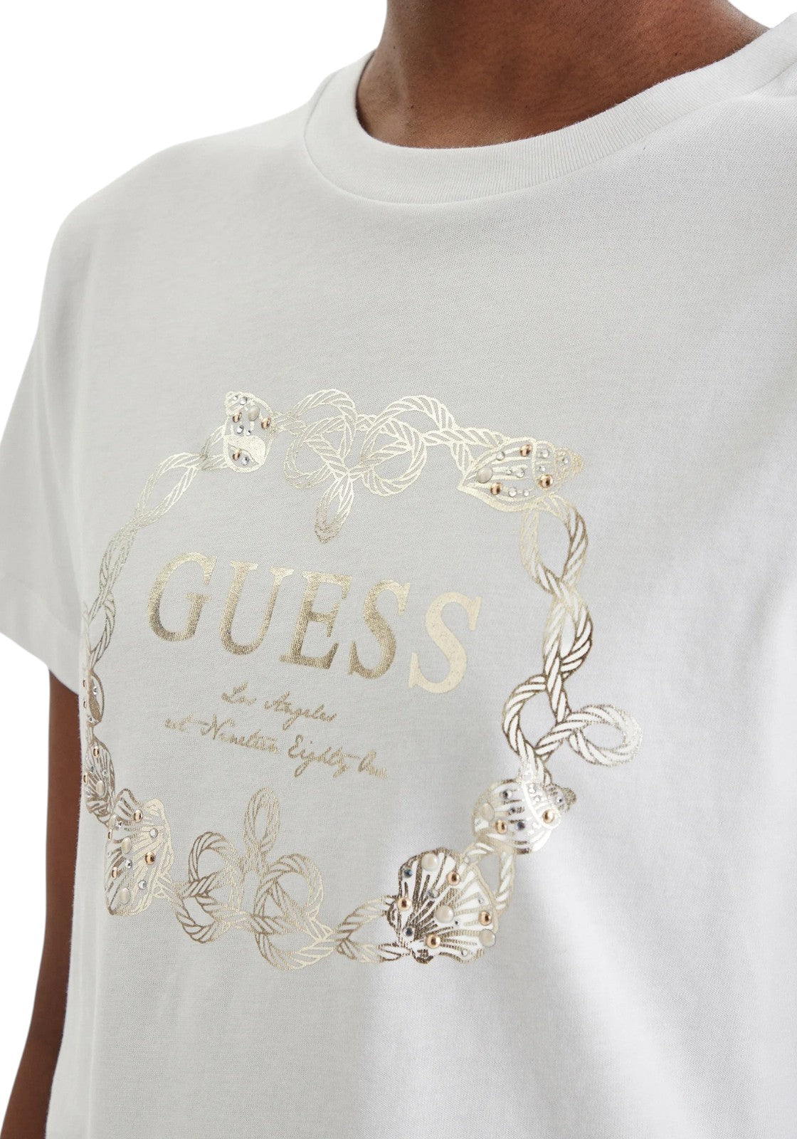 T-SHIRT E CANOTTE Bianco/oro Guess