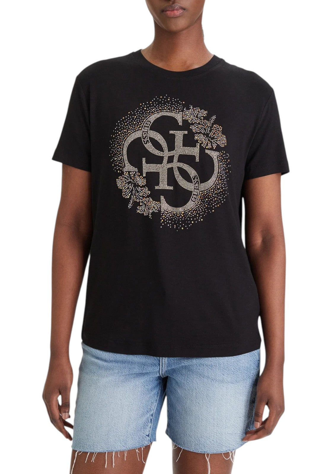 T-SHIRT E CANOTTE Nero/oro Guess