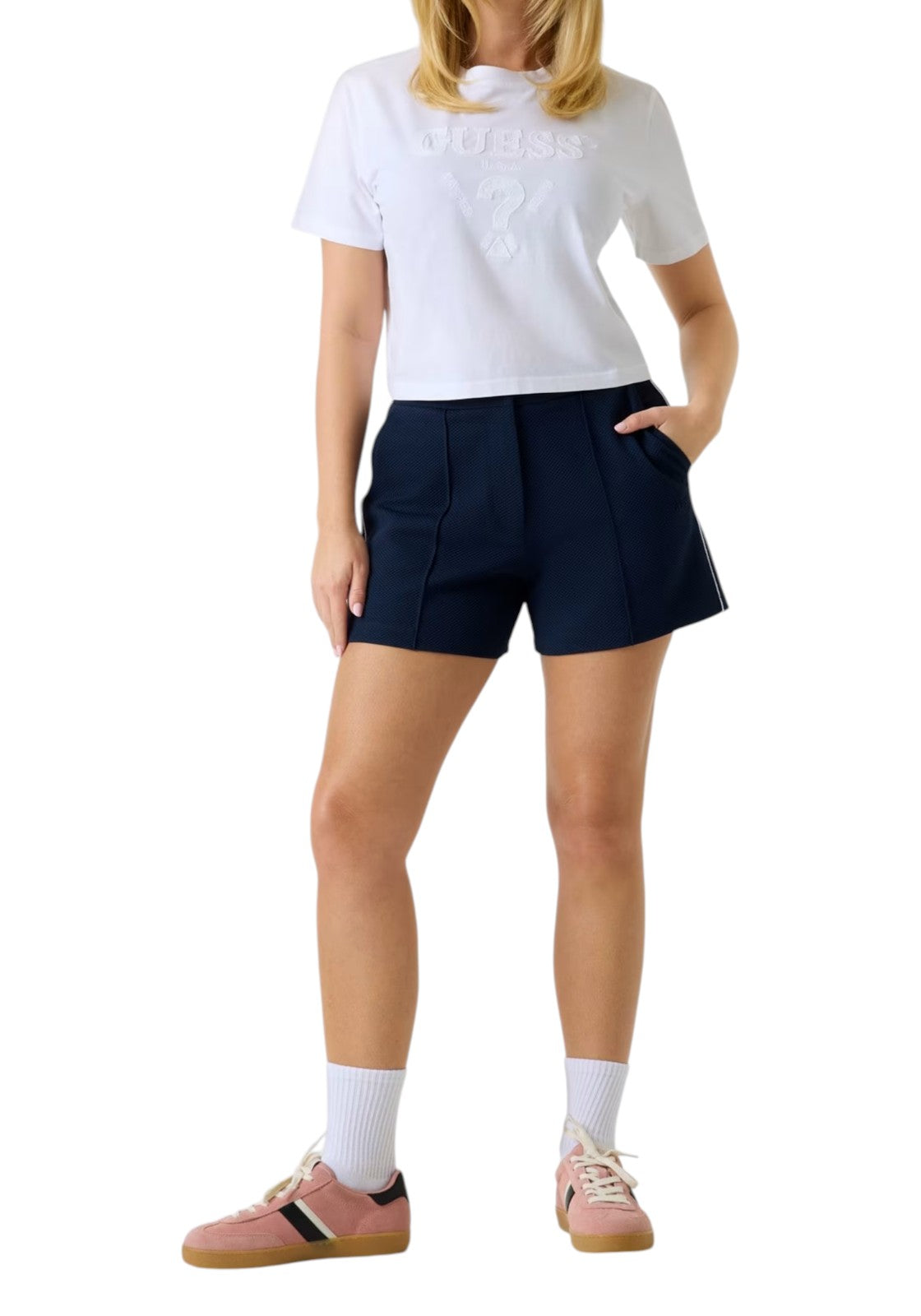 PANTALONCINI Blu/bianco Guess