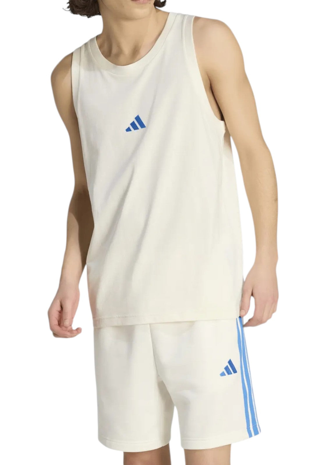 T-SHIRT E CANOTTE Panna/celeste Adidas