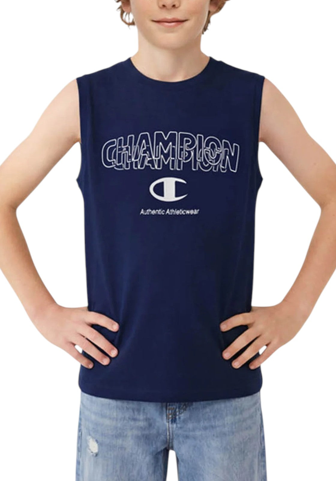 T-SHIRT E CANOTTE Blu/bianco Champion