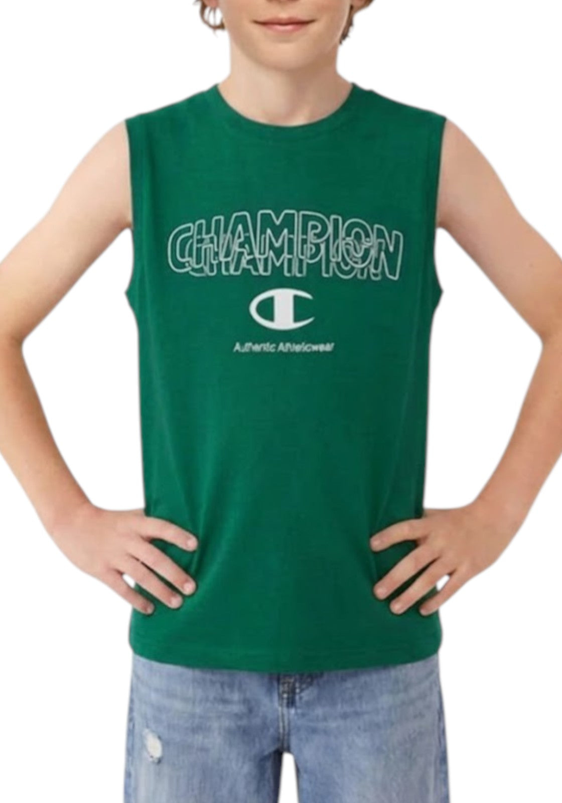 T-SHIRT E CANOTTE Verde/bianco Champion