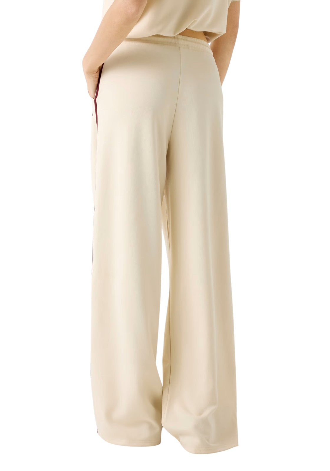 PANTALONI Panna/bordeaux Guess