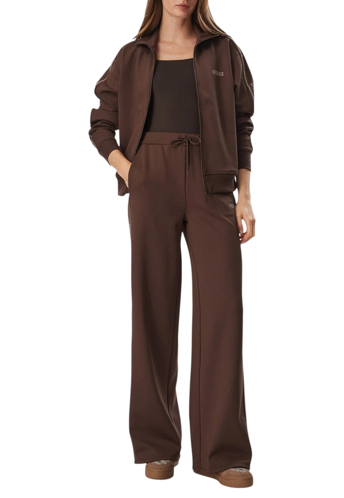 PANTALONI Marrone/oro Guess