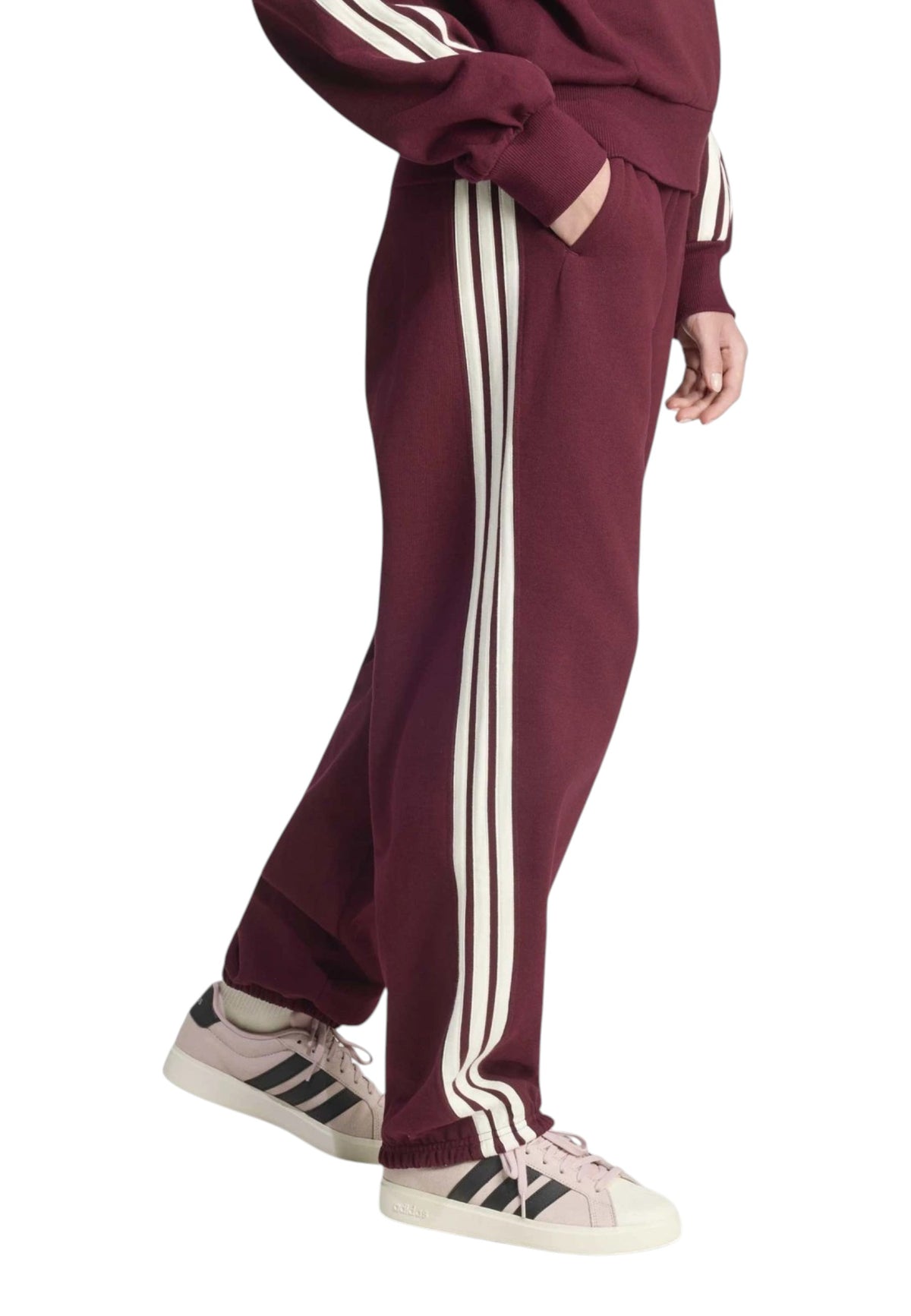 PANTALONI Bordeaux/bianco Adidas