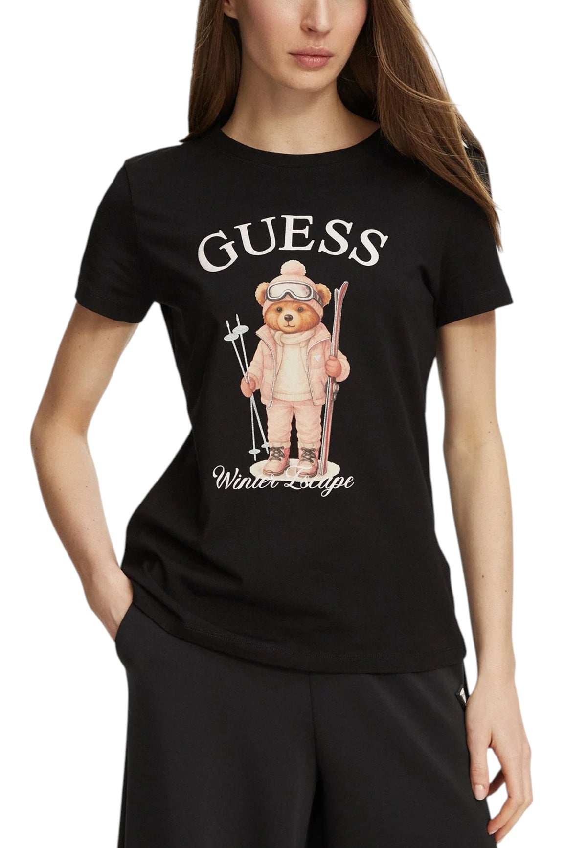 T-SHIRT E CANOTTE Nero/rosa Guess