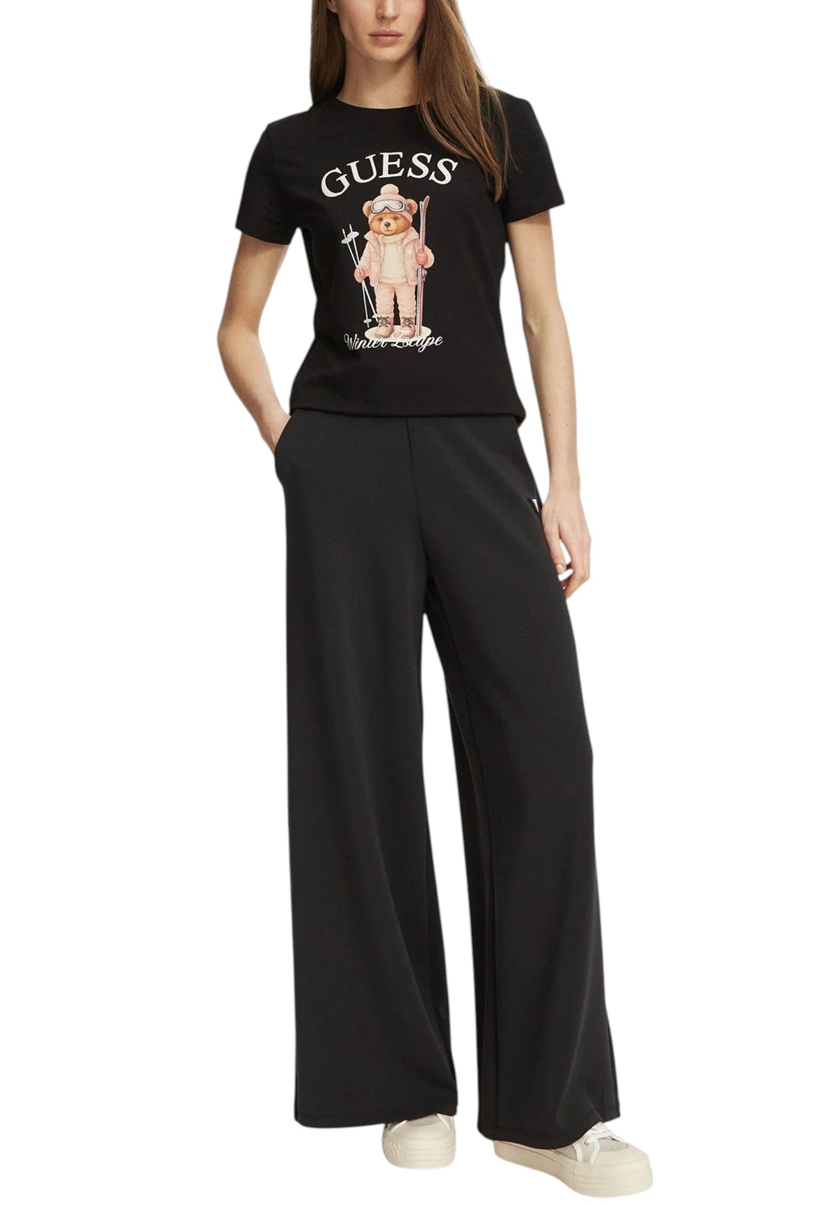 T-SHIRT E CANOTTE Nero/rosa Guess