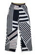 PANTALONI Nero/bianco Cafenoir