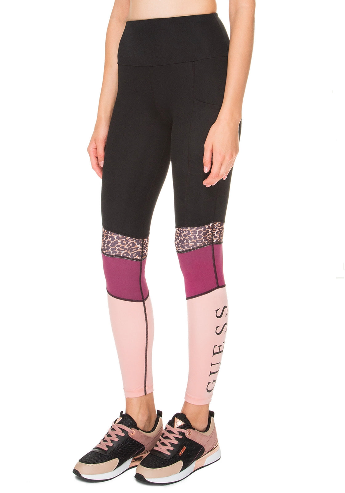 PANTALONI Nero/rosa Guess